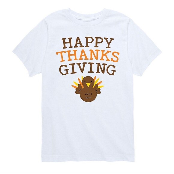 Boys Happy Thanksgiving Graphic Tee Size XL - Picture 1 of 1